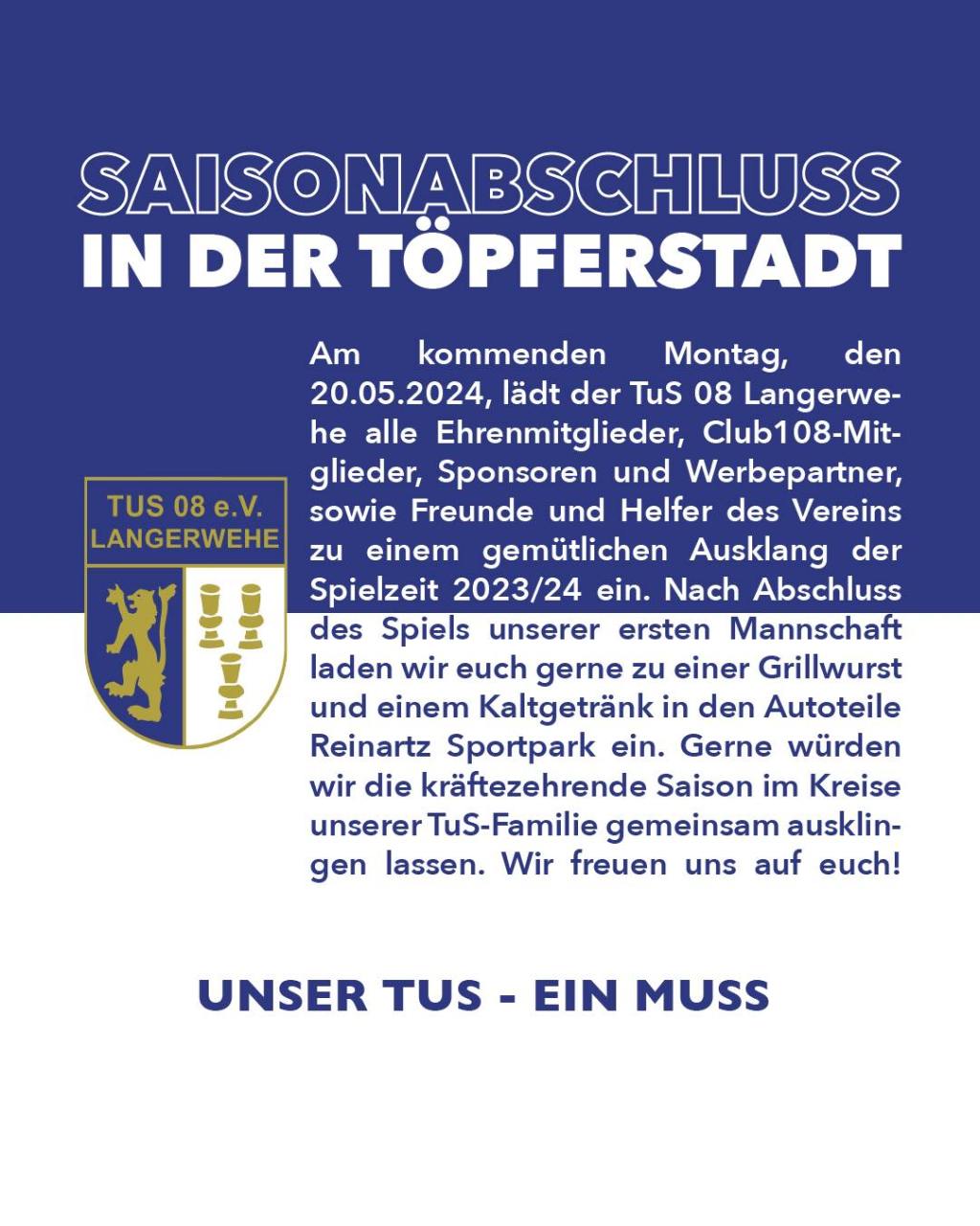 Saisonabschluss im Kreise der TuS&nbsp;Familie