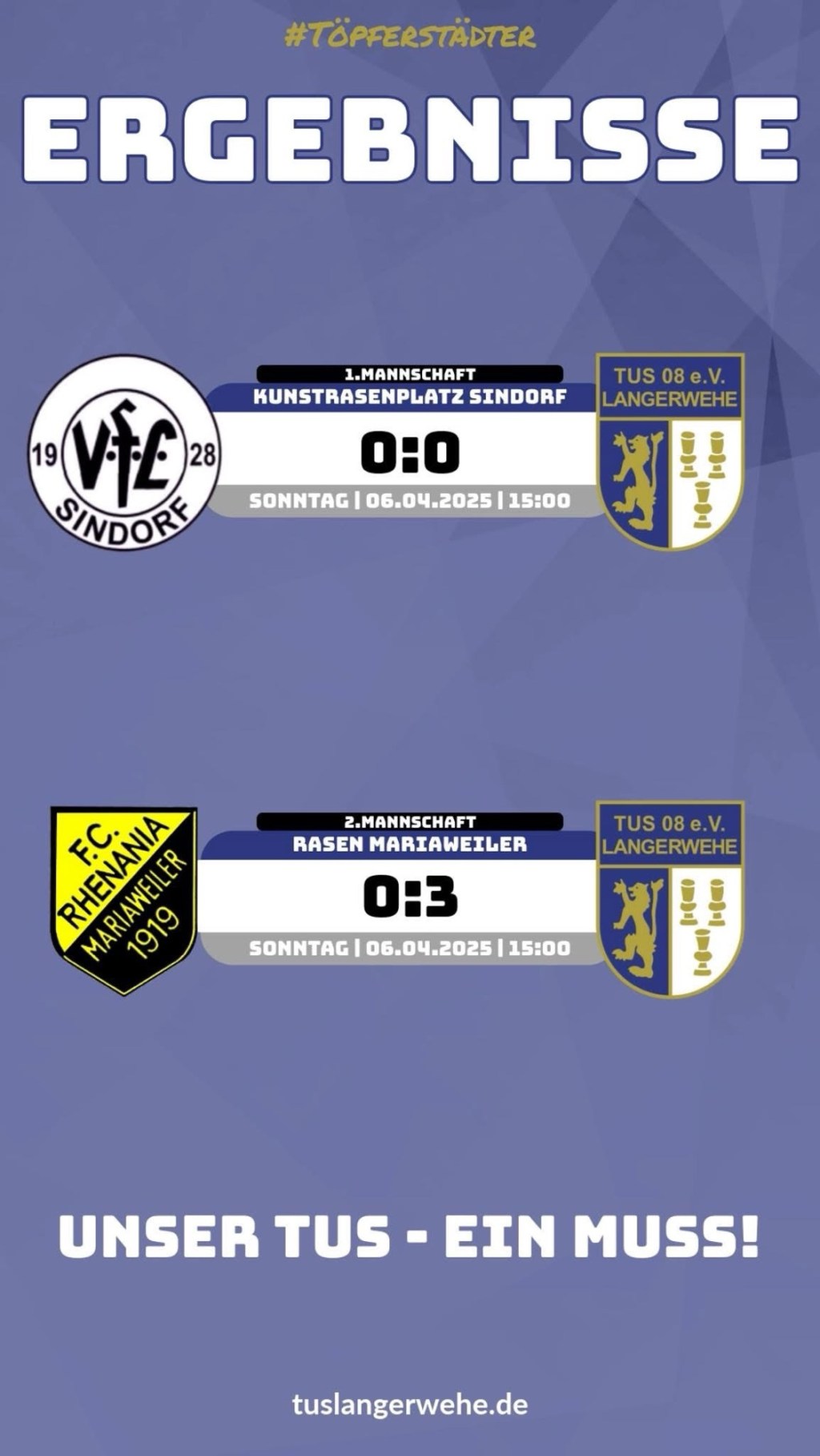 Erste spielt Unentschieden gegen VfL Sindorf, Zweite mit drei Punkten in&nbsp;Mariaweiler